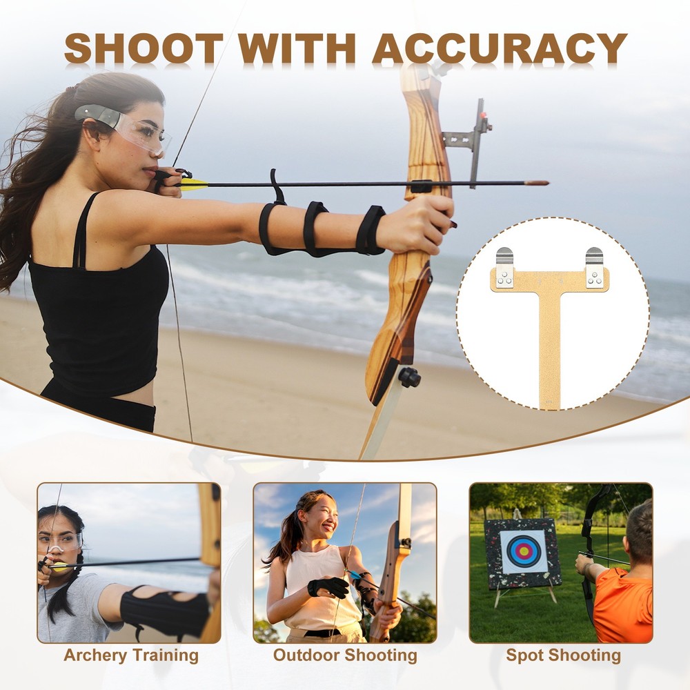 Archery Bow Square, T-Shape Ruler Turning Bow String Measurement Tool Yellow