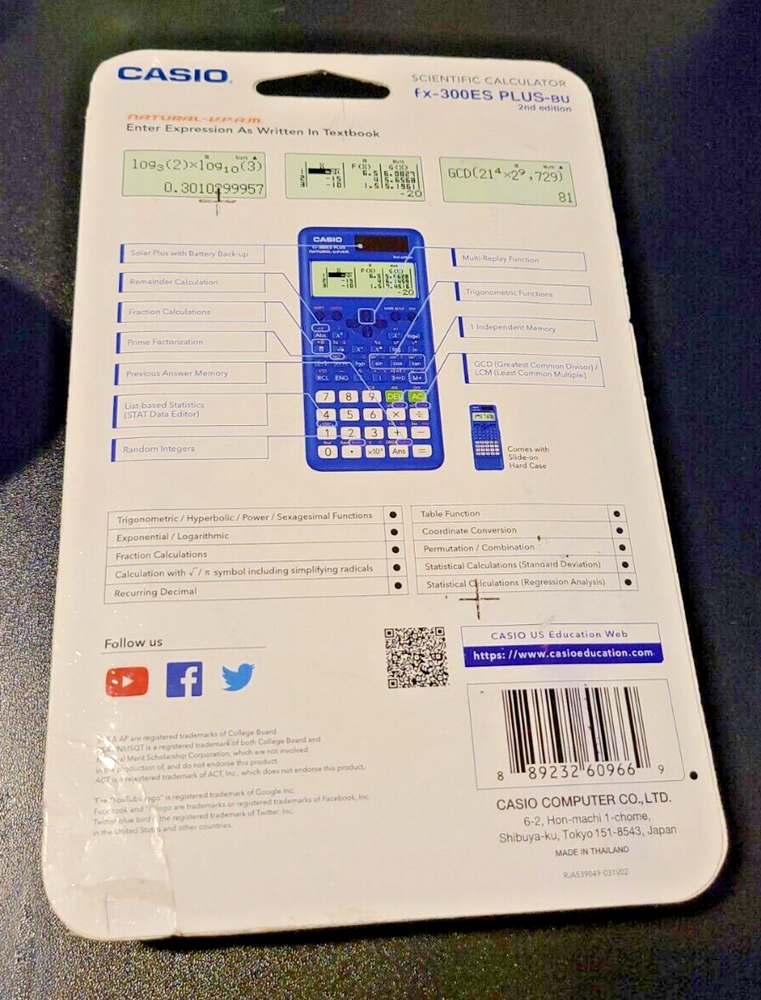 Casio fx-300ES Plus-BU 2nd Edition Scientific Calculator