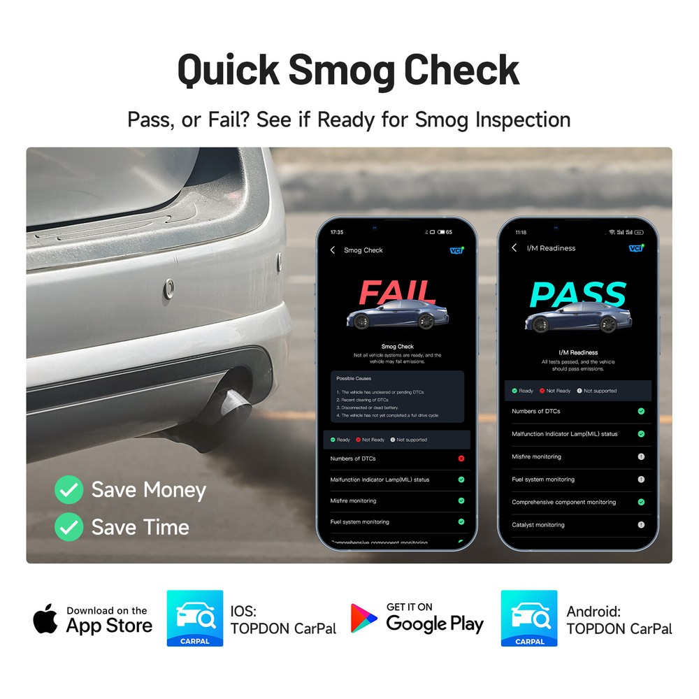 2025 TOPDON CarPal Car New Full System Bluetooth Code Reader Scanner Tool