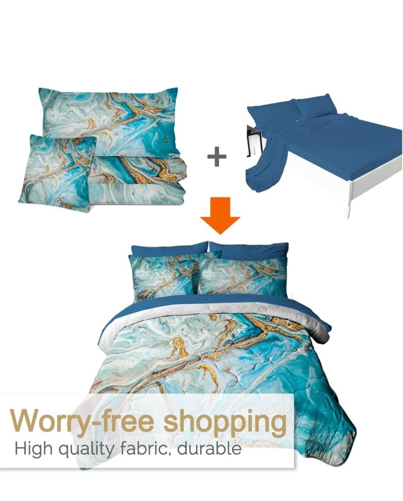 8 Pcs Comforter Set Bless Living King Size