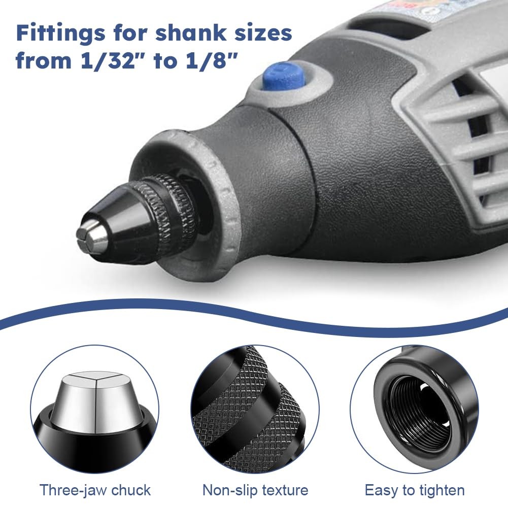 28pcs/set Drill Chuck Collet for Dremel, 1/32 To 1/8inch Drill Chuck Collet S...