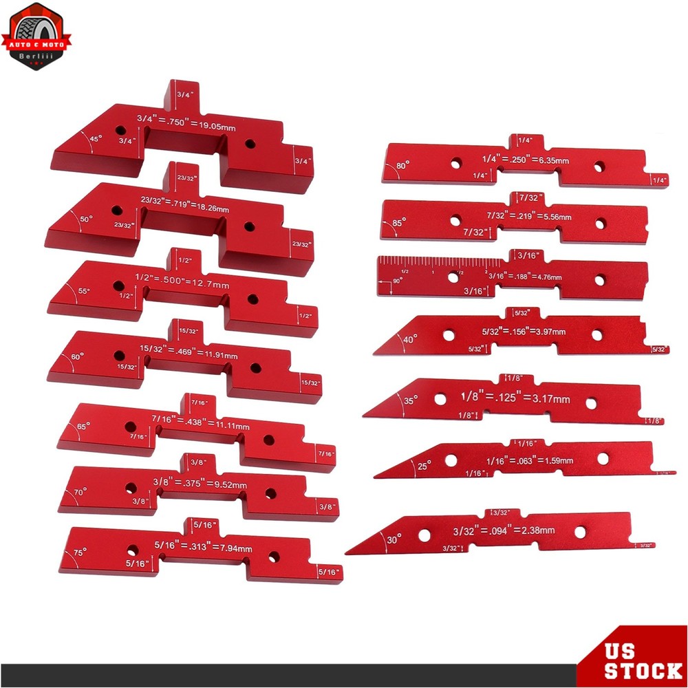 Height Gauge Router Table Setup Bars 14PCS Precision Aluminum Setup Blocks