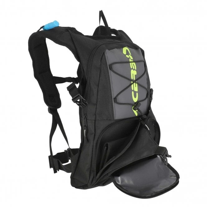 Acerbis H2O Hydration Pack - 10L Backpack w/2L Hydration Pack (Black/Grey/Fluo)