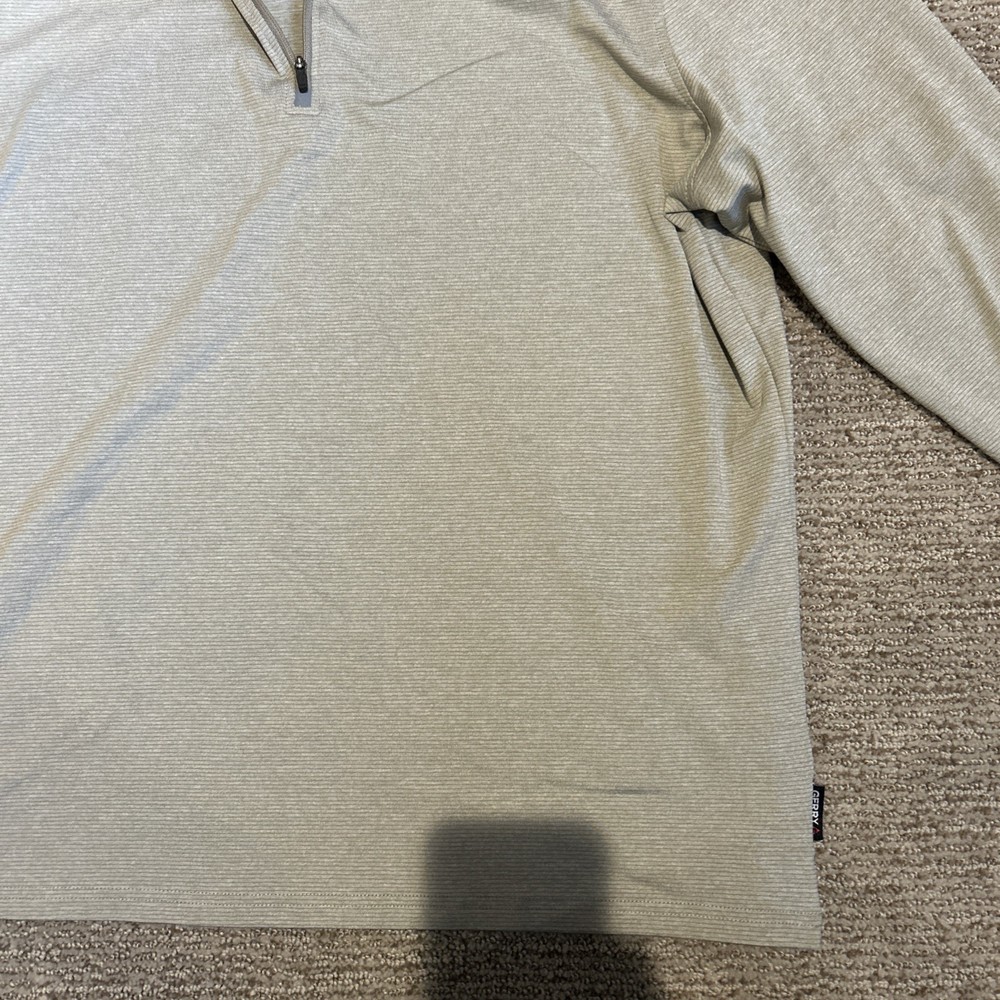 Gerry Pullover Mens Large Tan Quarter Zip Performance Shirt Athletic