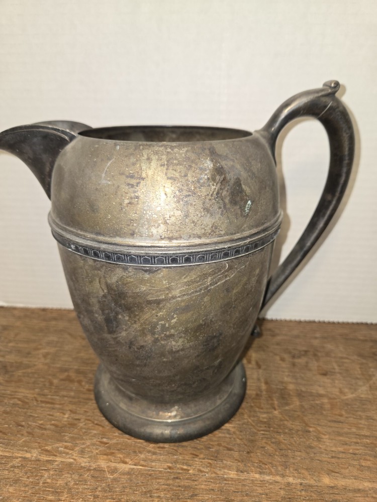C S Silver On Copper Vintage Watering Pitcher
