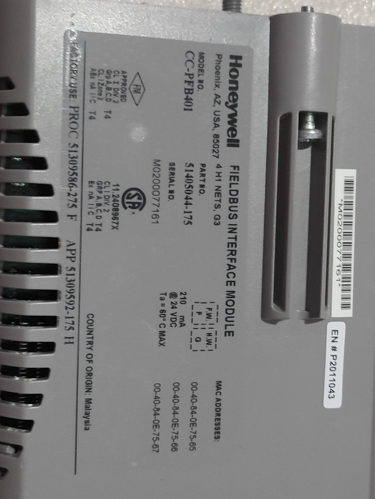 NEW HONEYWELL CC-PFB401 51405044-175 FIELDBUS INTERFACE MODULE