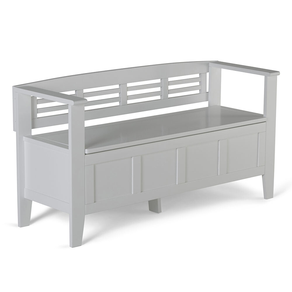 Adams Solid Wood 48 in Wide Entryway Storage Bench