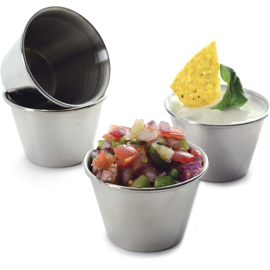 4 oz Sauce Cups Stainless Steel Condiment Portion Cup Dipping Sauce Cup
