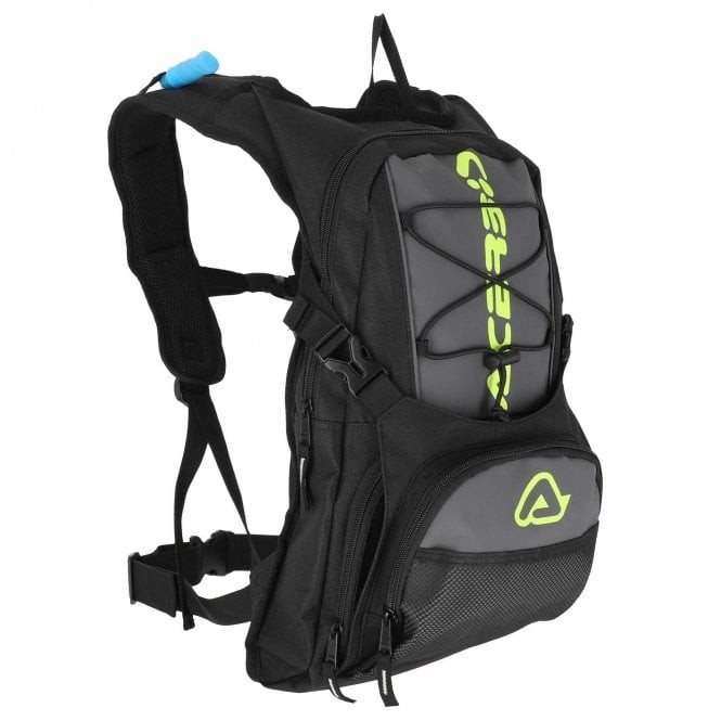Acerbis H2O Hydration Pack - 10L Backpack w/2L Hydration Pack (Black/Grey/Fluo)