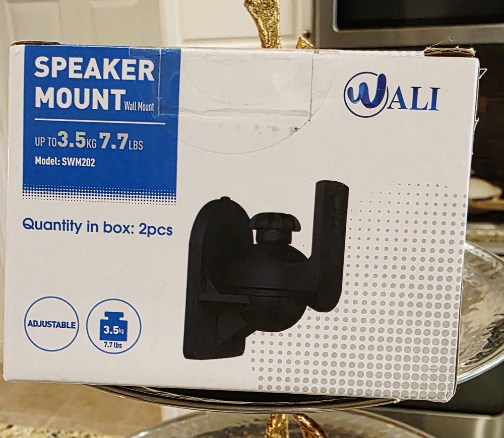 WALI Speaker Wall Mount Brackets Multiple Adjustments - NOB