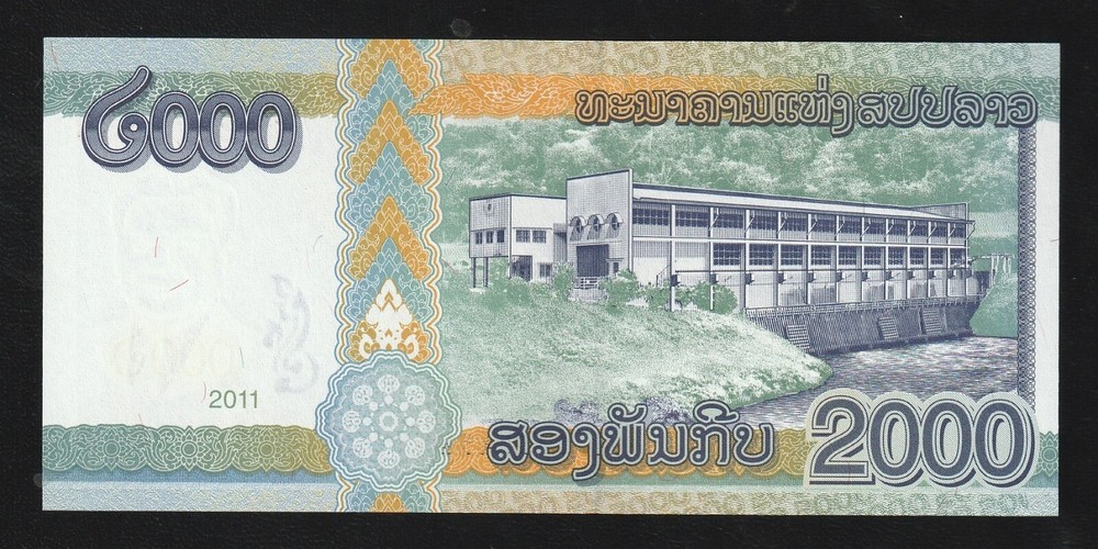 LAOS 2000 Kip 2011 P41 UNC Banknote