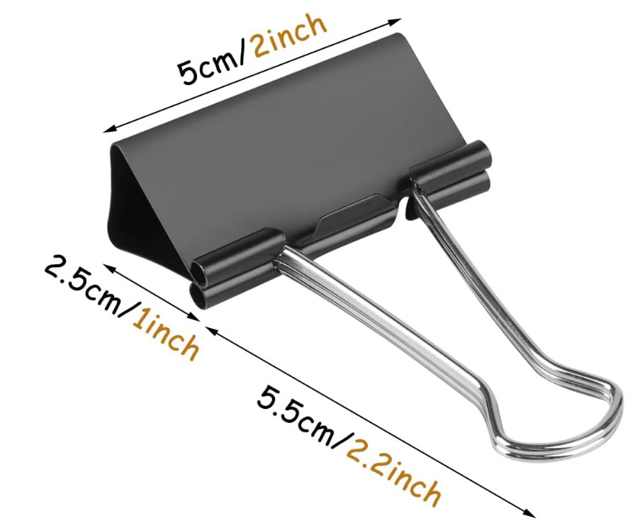 Extra Large 2-Inch Binder Clips, 36-Pack, Black