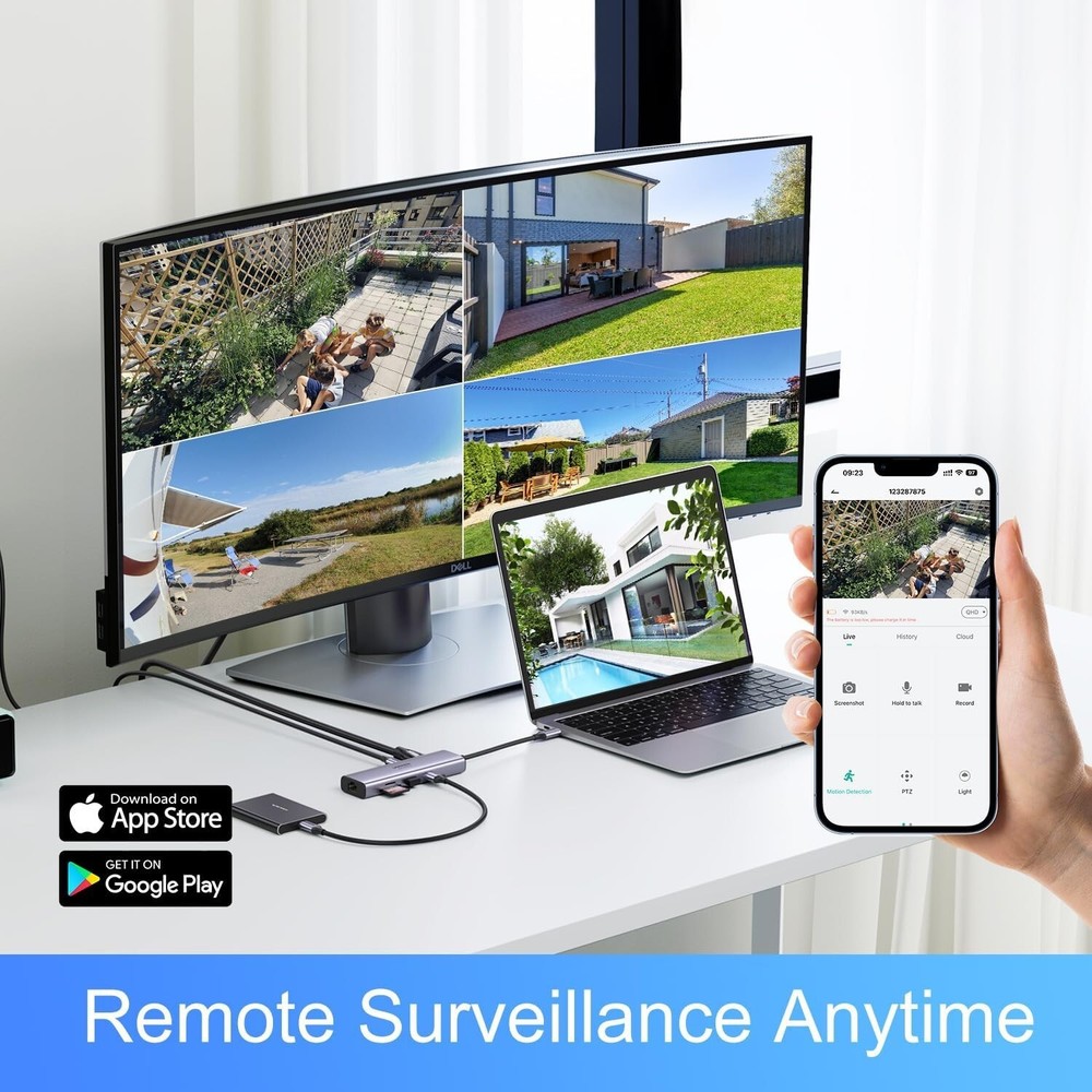 Wireless Security Camera System, 10CH Wireless NVR System with 6pcs HD 3MP cam