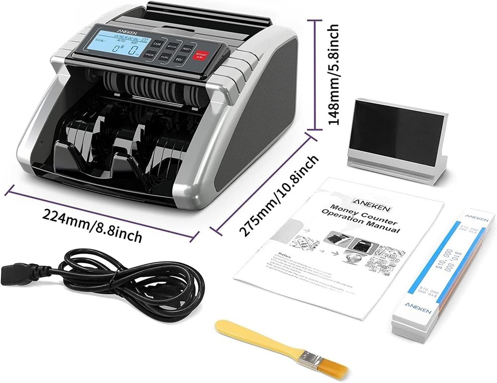 Efficient Money Counting Machine with Add and Batch Functions - Professional Use