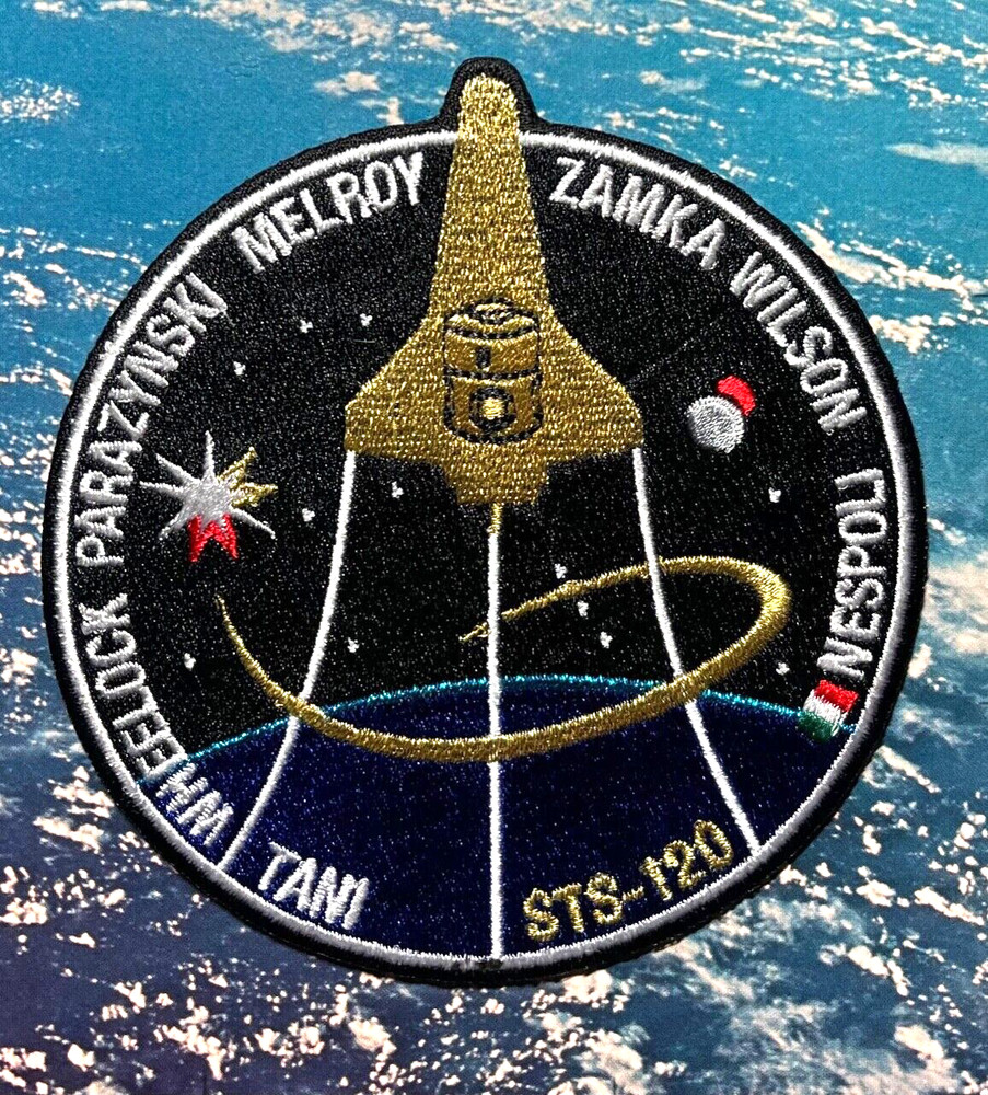 STS-120 SPACE SHUTTLE DISCOVERY ROUND PATCH WITH GOLD BULLION THREAD