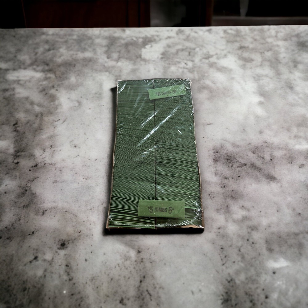 Coin Wrappers 1000 Dime Coin Rolls Flat Rollers