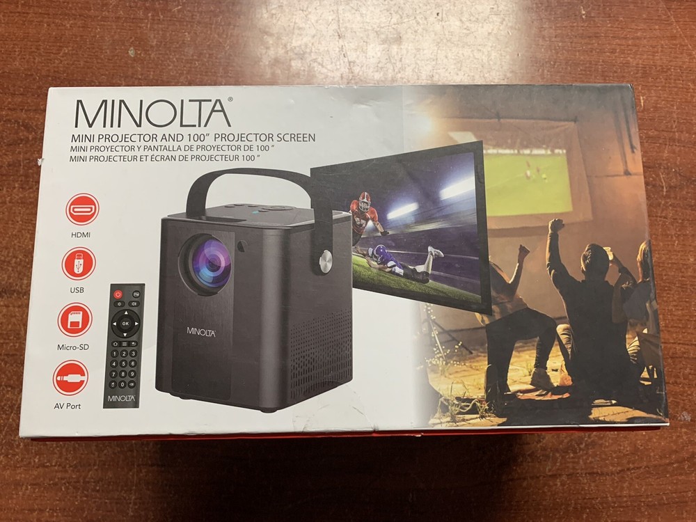 Minolta MN674 Portable Projector Bundle Pack With 100 Inch Screen