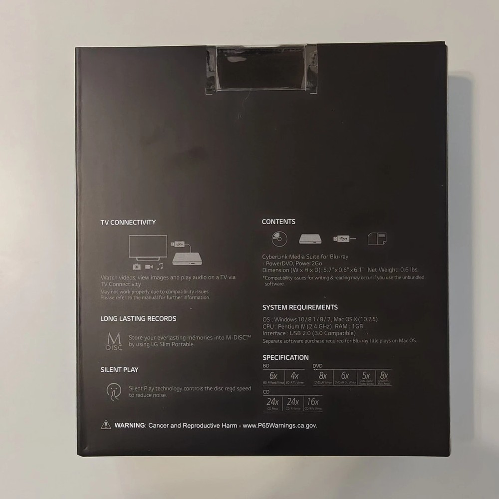 LG WP50NB40 Slim External Drive 4k UHD Friendly MakeMKV DVDFab LibreDrive