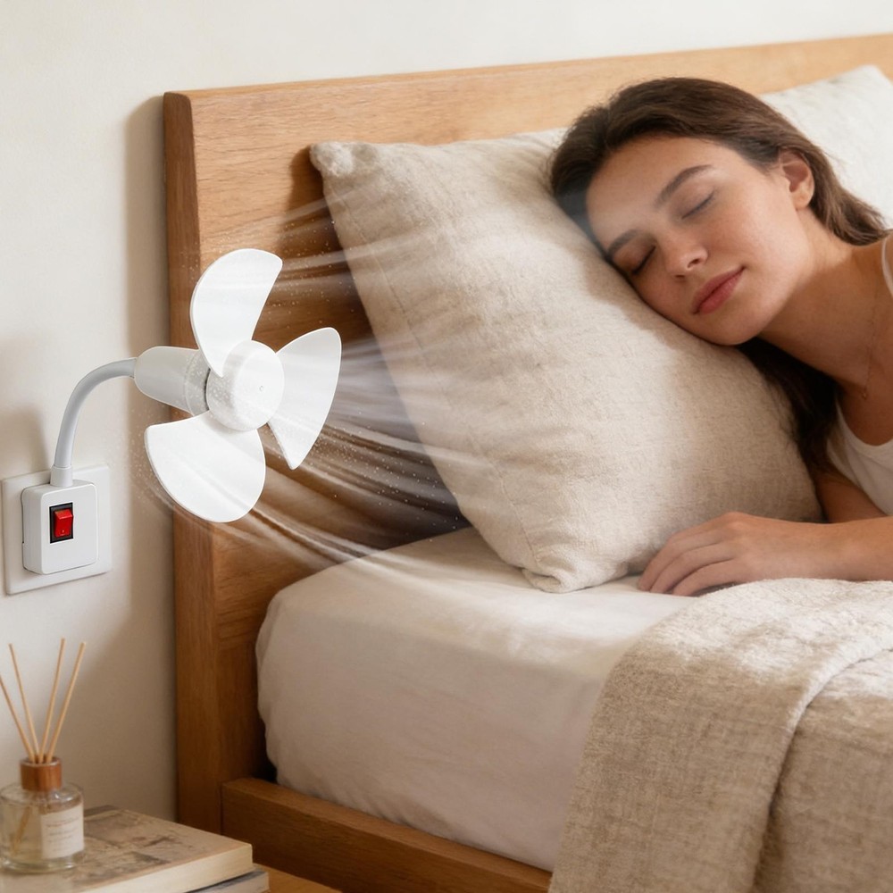 Socket Fan Kit with Plug Adapter – Mini Quiet Electric Fan