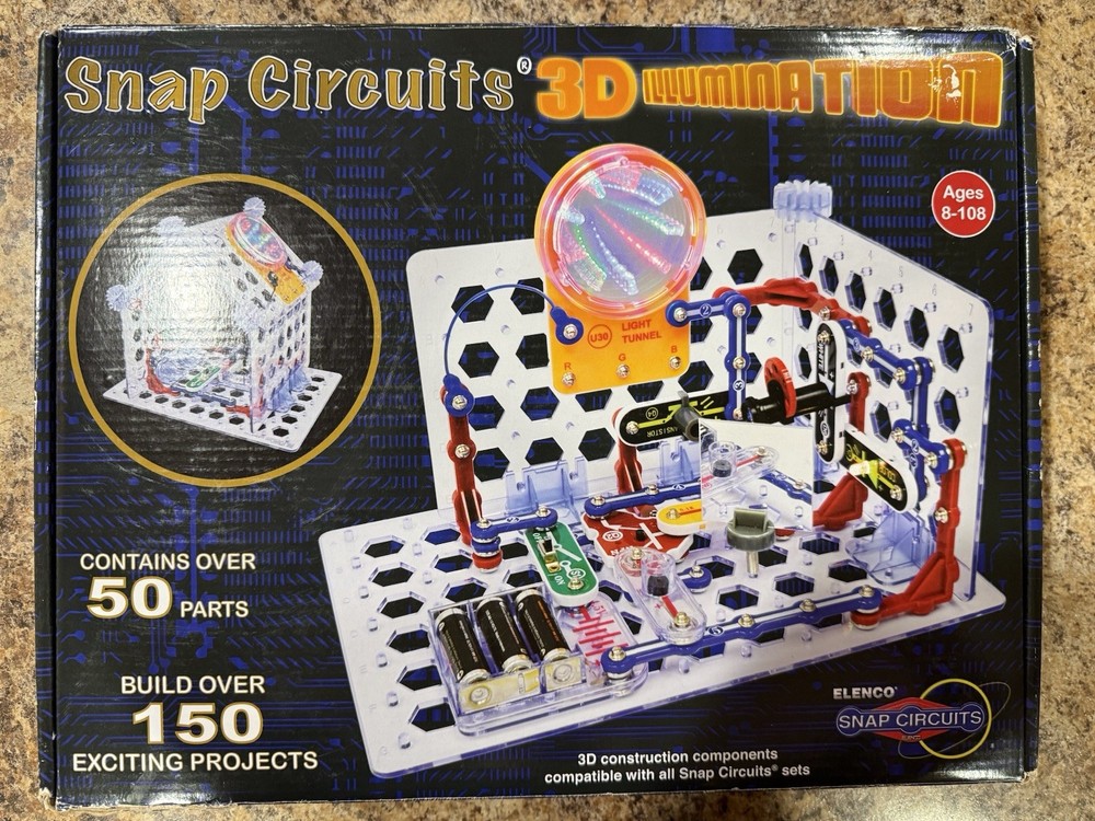 Snap Circuits 3D Illumination Set Model SC-3Di 2016 Elenco New Open Box