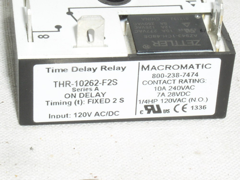 MACROMATIC THR-10262-F2S FIXED 2 SECOND TIME DELAY ISOLATED RELAY TIMER 10A 240V