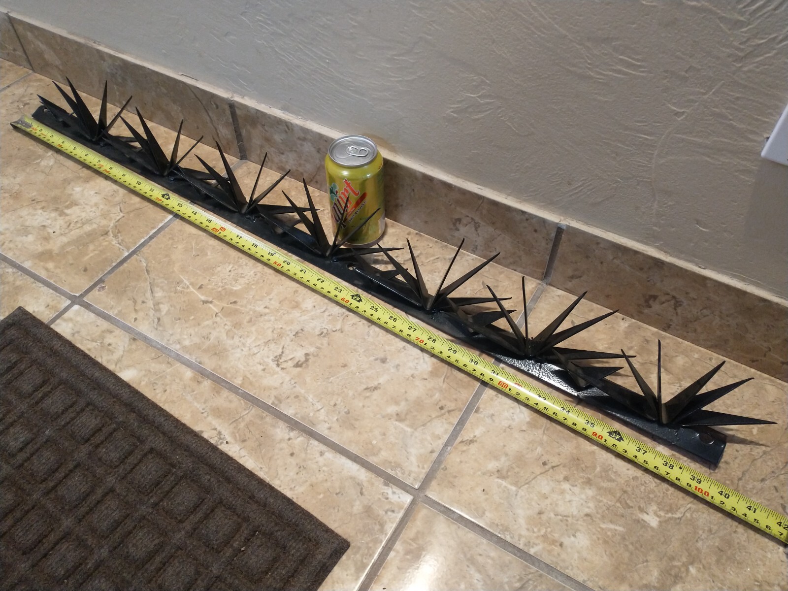 5 pc Steel Security Wall Spikes, Anti-Climb Metal 16.25 ft long total, 4" tall