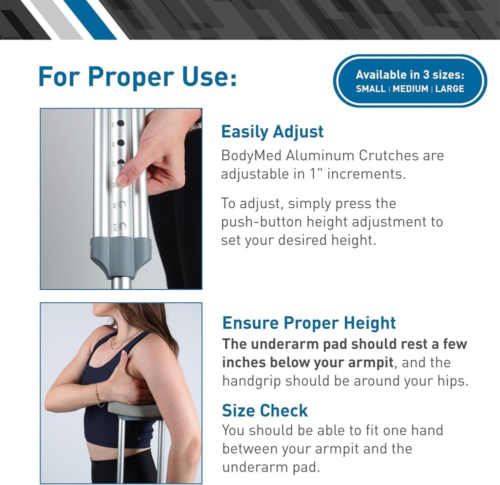 Lightweight Height Adjustable Crutches