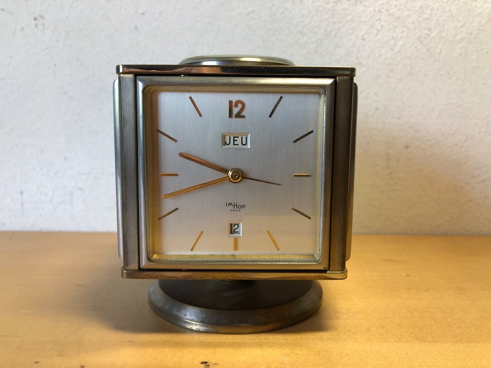 Used - Pendulette Imhof Table Clock Ref. 560/802 - Rare Vintage Table Clock