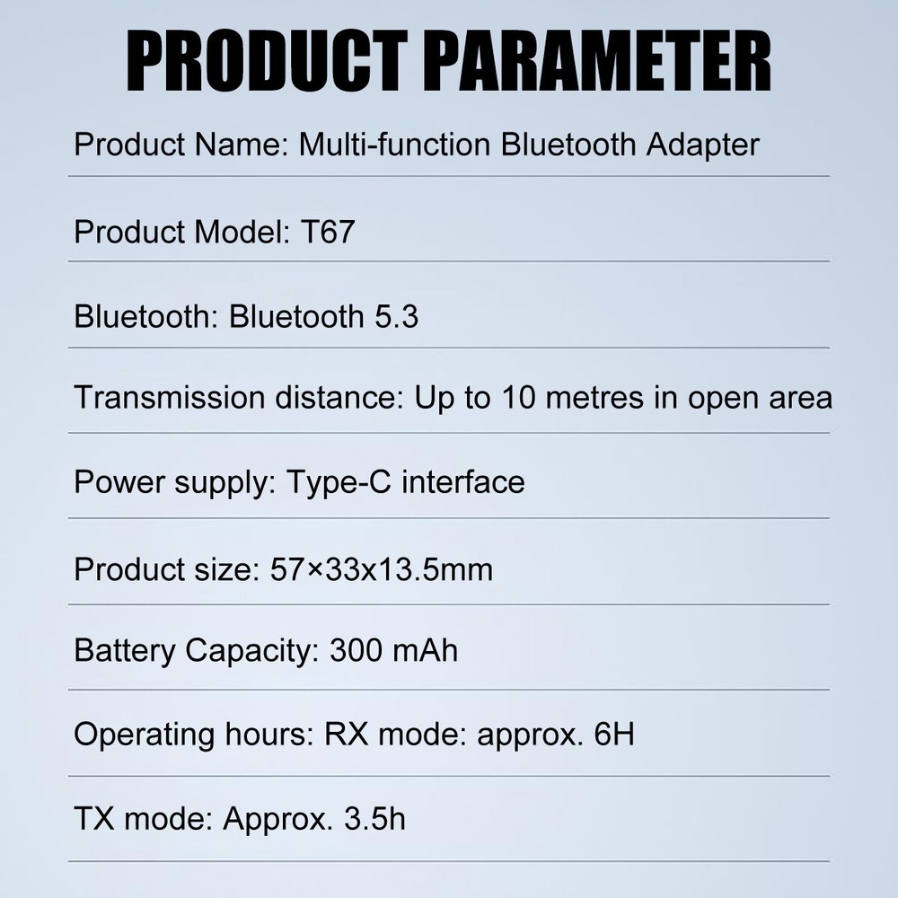 USB Wireless Bluetooth Transmitter Receiver 2 in 1 Audio Adapter 3.5mm Aux Car