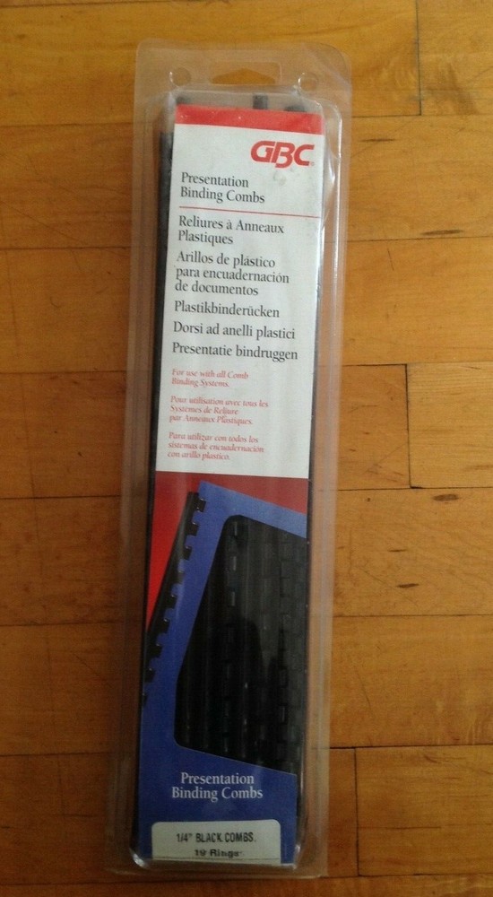 GBC Presentation Binding Combs Spines 1/4 -0.25 "Inch Black 50 Count