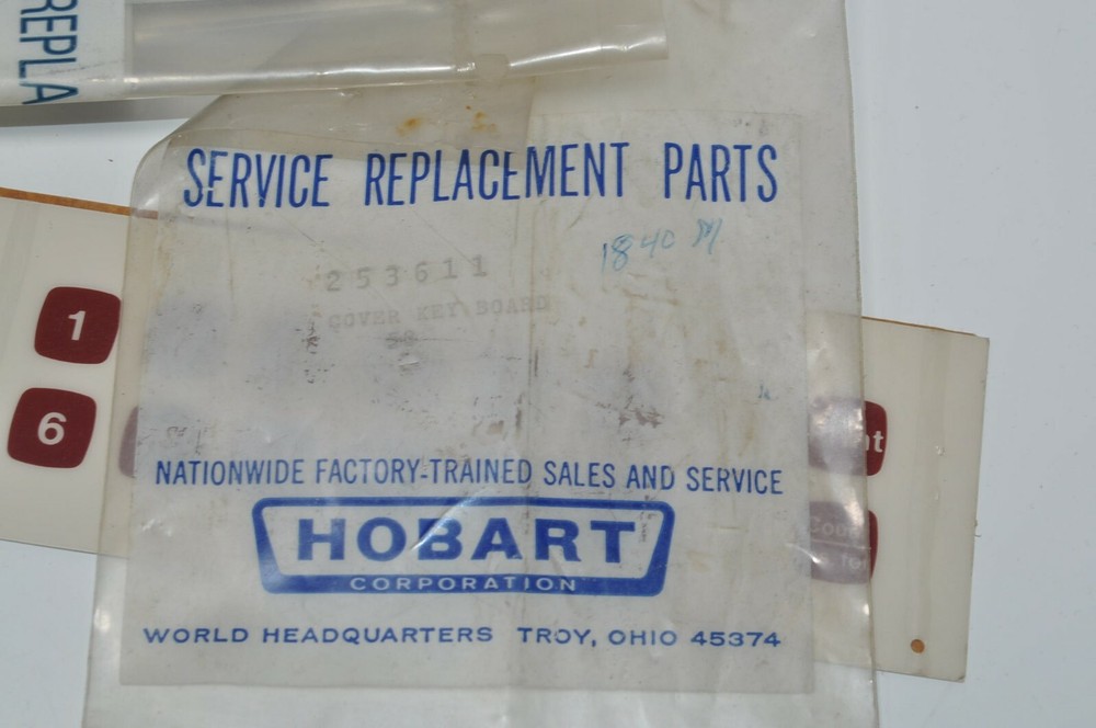 Hobart Keyboard Cover 1840 Computing Scale Part# 253611