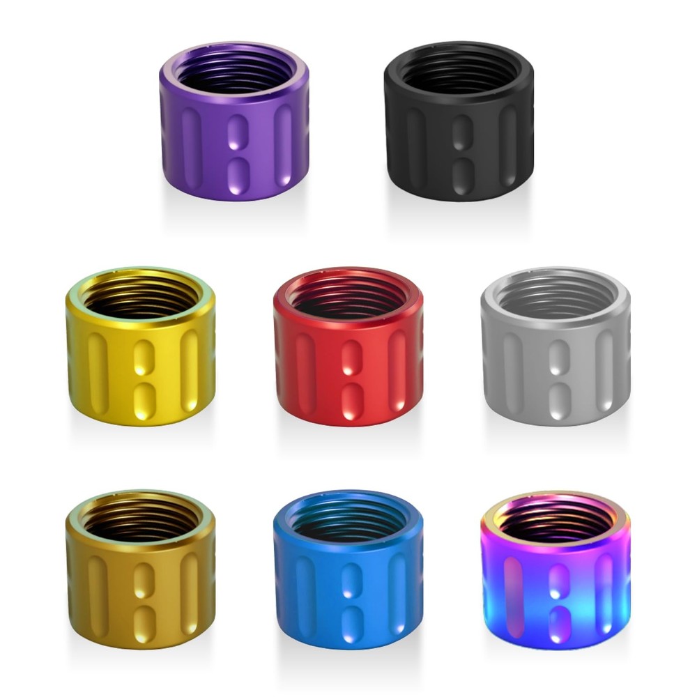 BZGREEN 2 Pack Thread Protector for 1/2 * 28 .22LR, .357 and 5/8 * 24 Silver