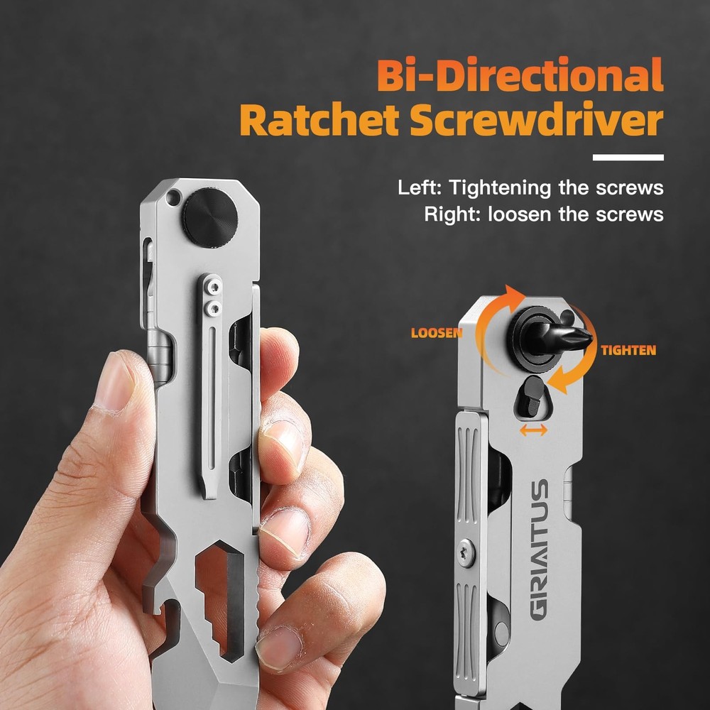 EDC Pry Bar Multitool with Ratchet Screwdriver Wrenches & Openers