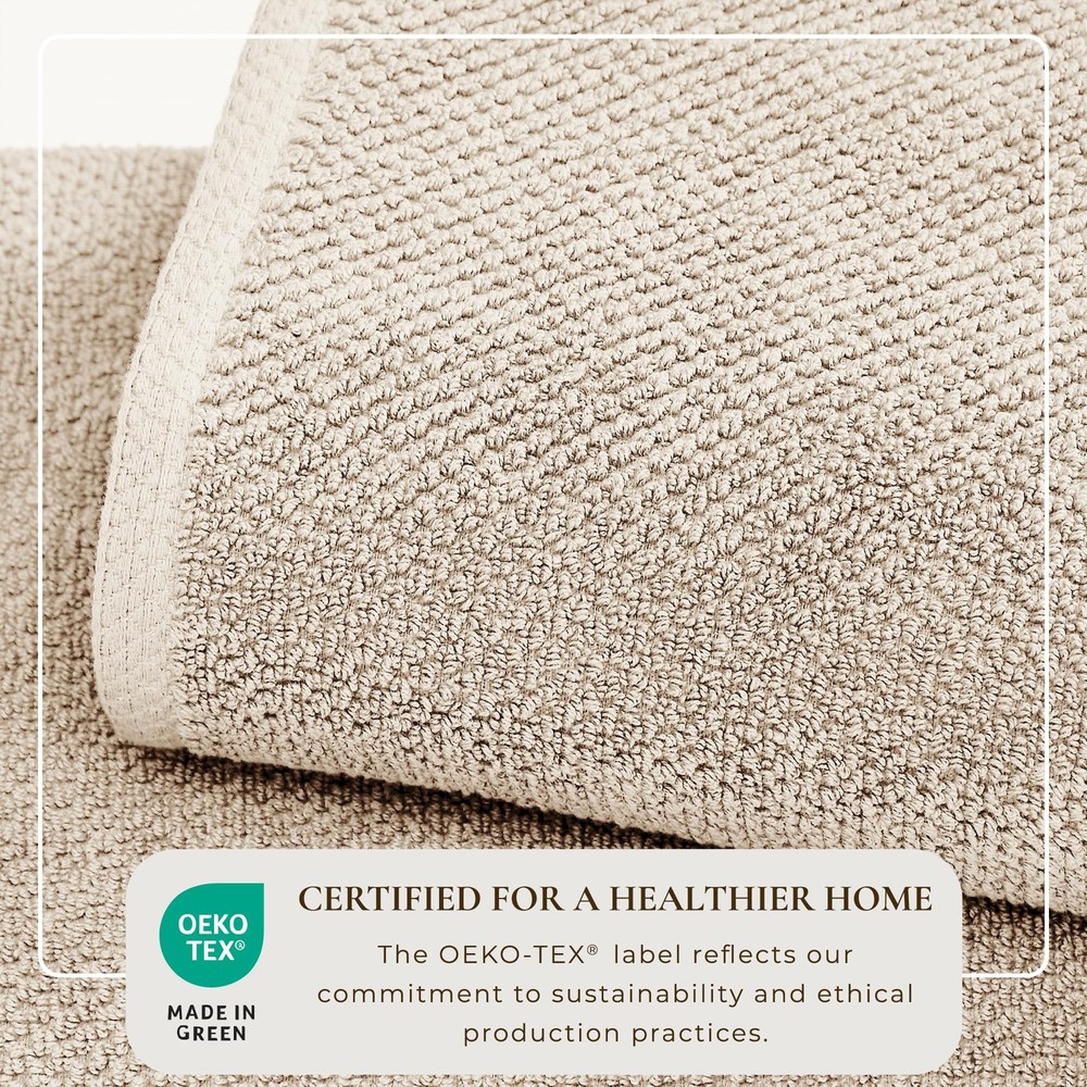 Luxury Hand Towels, 6 Count, 100% Cotton, Quick Dry, Silver Cloud