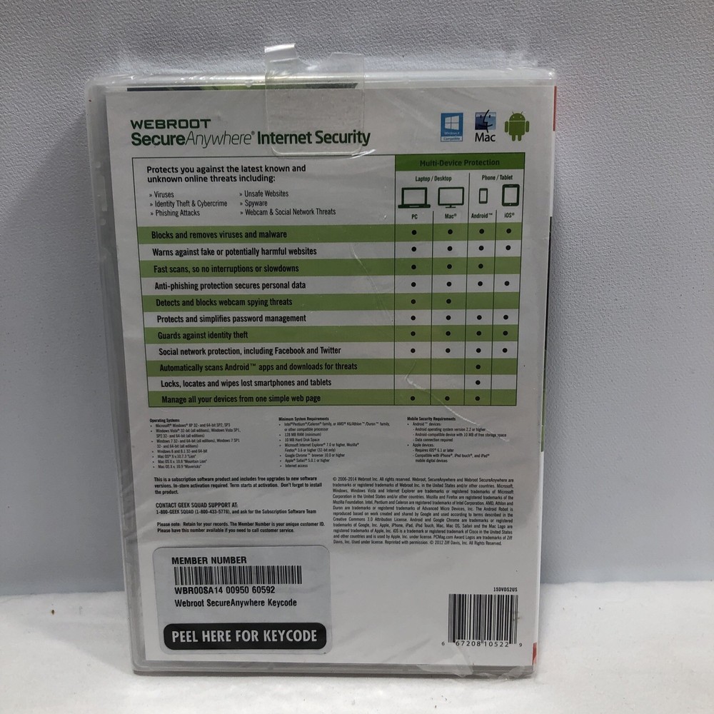 Webroot SecureAnywhere Internet Security - Full Version for Windows & Mac WBR00S