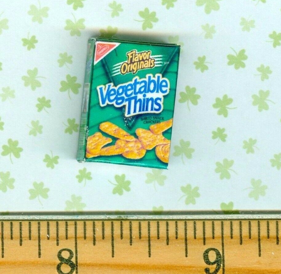 Dollhouse Miniatue Size Vegetable Snack Cracker BOX.  #VT