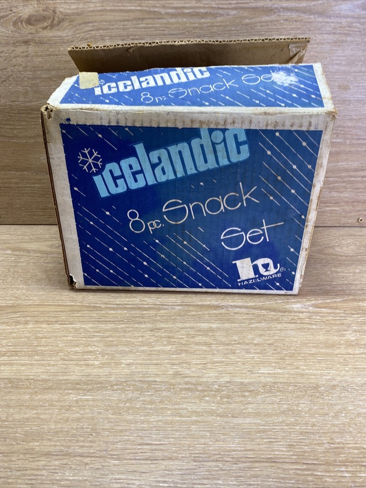 Hazelware Icelandic 8 Piece Snack Set. Complete Set Great Shape