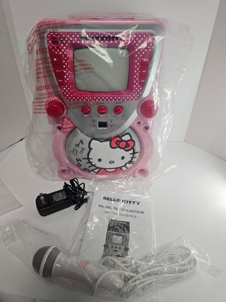 Hello Kitty CD+G Karaoke machine Microphone w Screen IPad & IPhone Connection