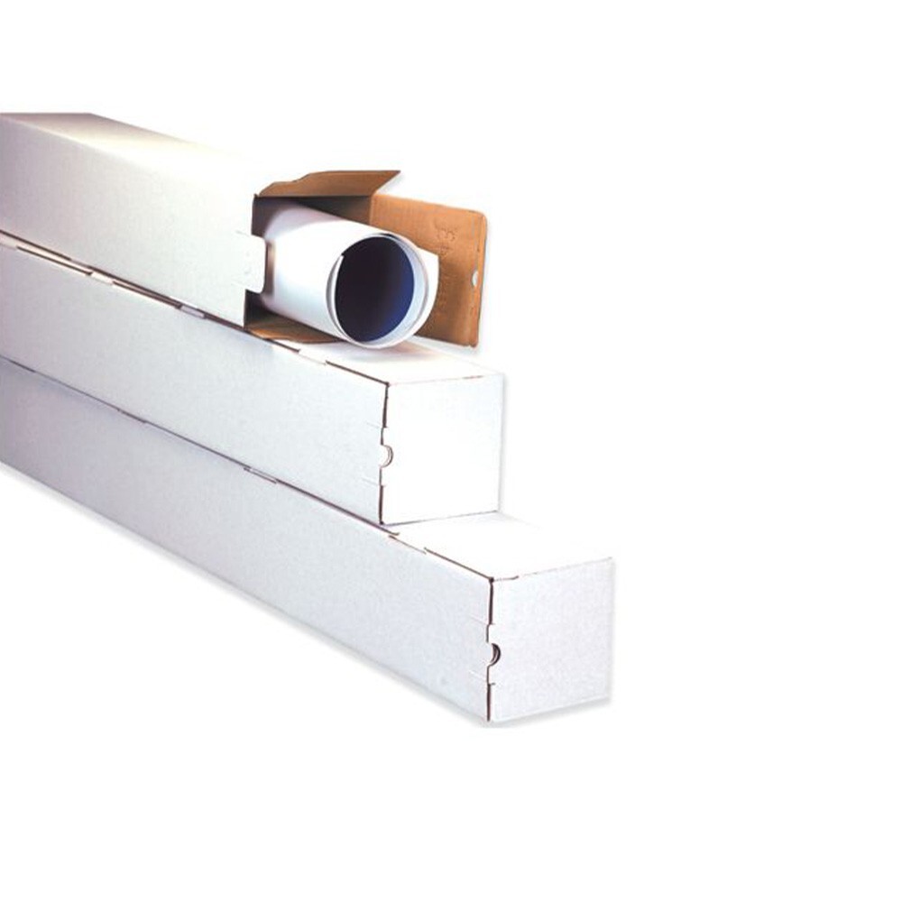White Square Mailing Tubes 3 x 3 x 30" ECT-32B 25/Case