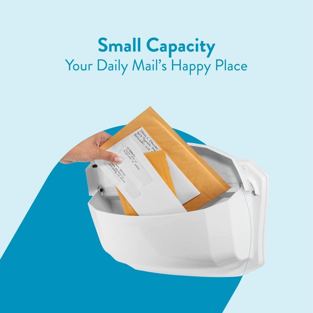 Architectural Mailboxes Villa White, Small, Aluminum, Wall Mount Mailbox