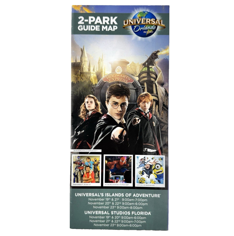 Universal Orlando - Nov 2014 - 2 PARK GUIDE MAP - Wizarding World Park Map UIOA