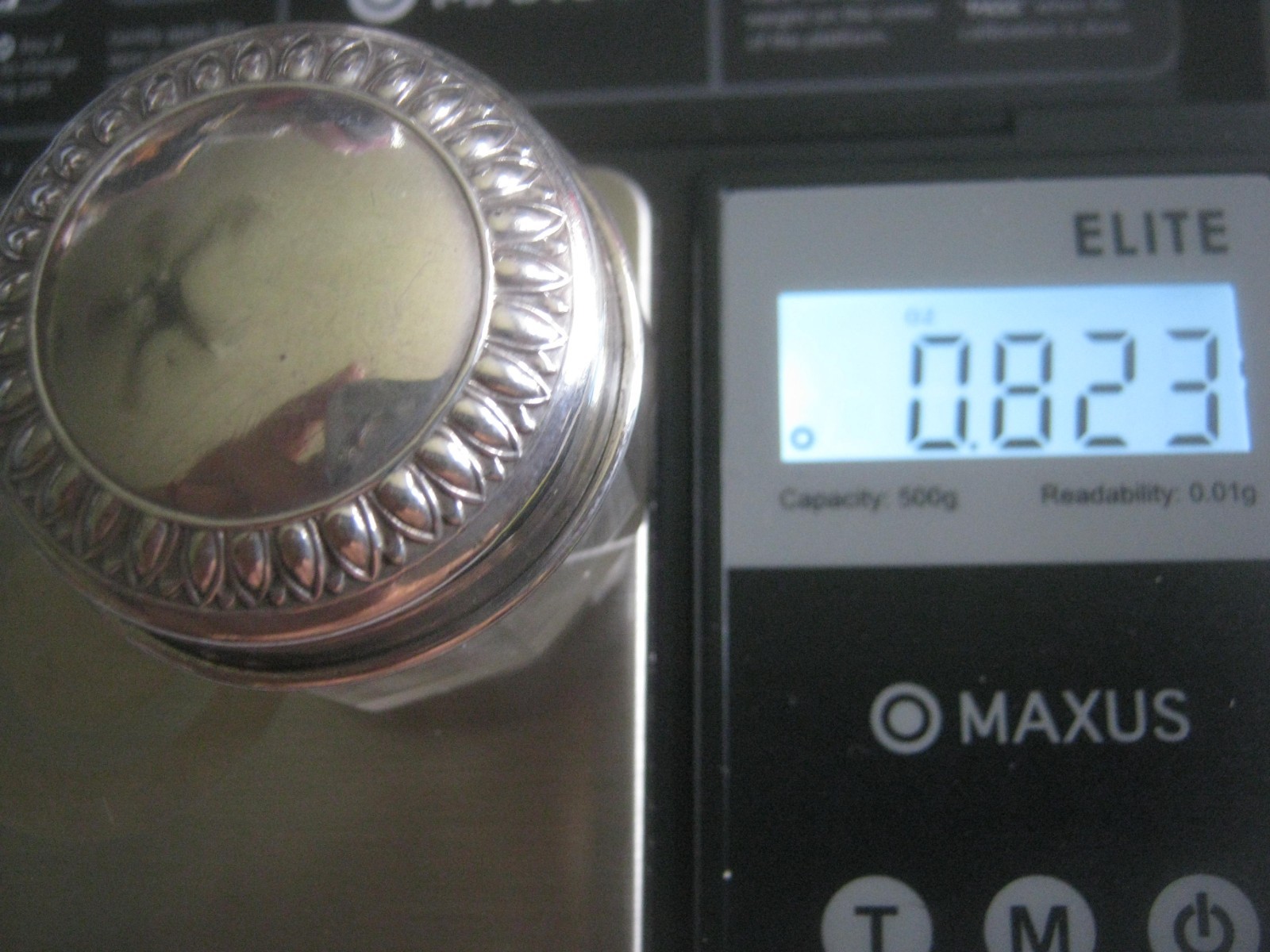 Glass Decagon 1.5" Pill Box w/ 800 Silver Top, German Maker HB Hermann Behrnd