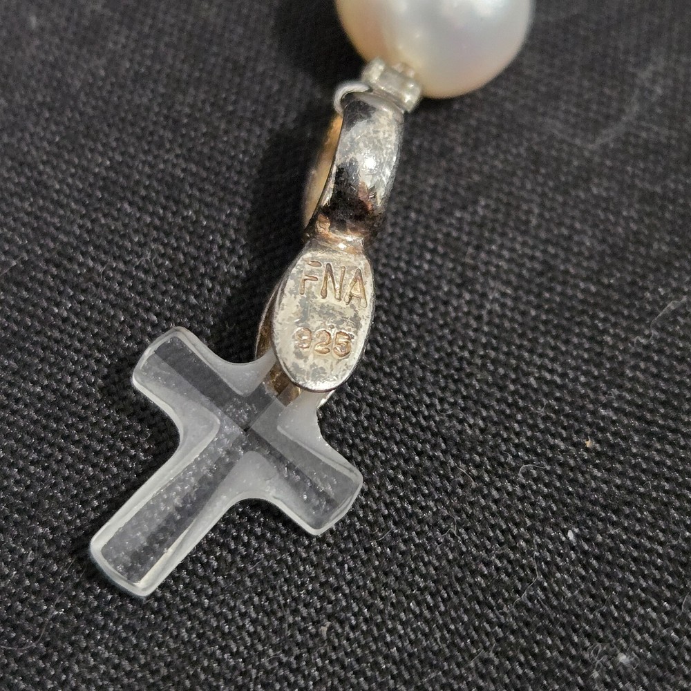 Sterling Silver Rosary Crystal Baby Baptism Child's First Communion