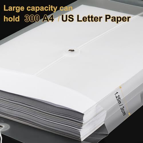 Pack Plastic Envelopes with String Tie Closure,A4 Letter Size, Poly 12 Clear