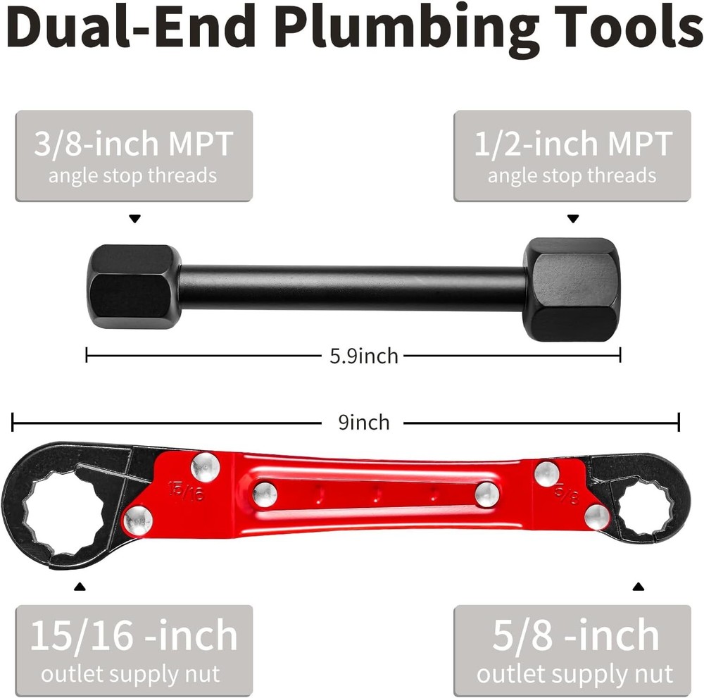Angle Stop Wrench Kit High-Precision Angle-on Efficient Valve & Pipe Install Red