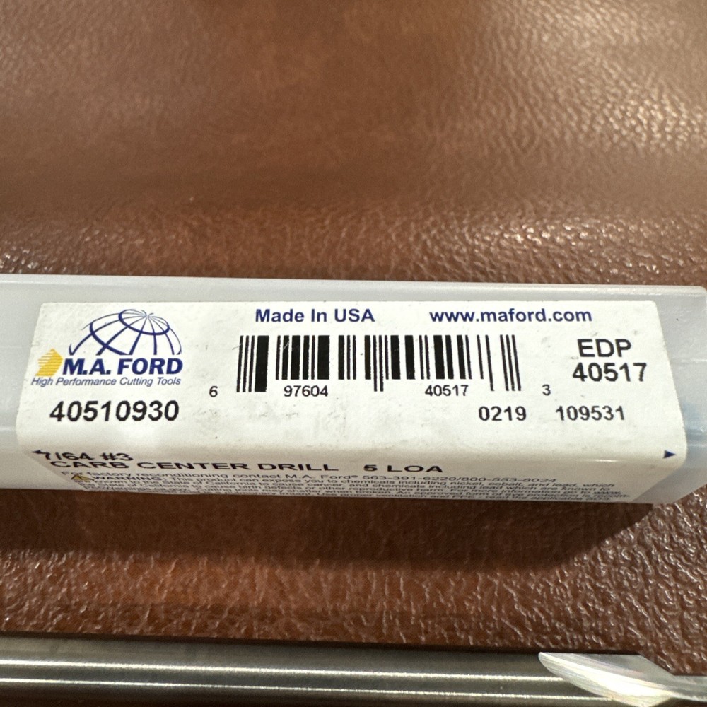 MA Ford HSS Countersink #3 Plain Cut 60° Incl Angle Solid Carbide Combo Drill