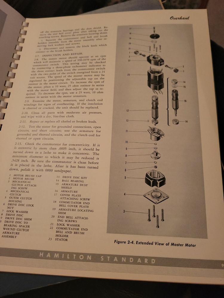 Hamilton Standard Engine Synchronizer Overhaul Manual Aircraft