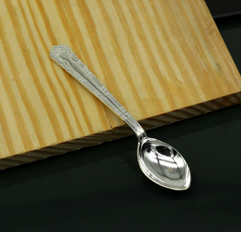 fabulous sterling silver handmade solid silver 5" spoon kitchen utensils, vessel