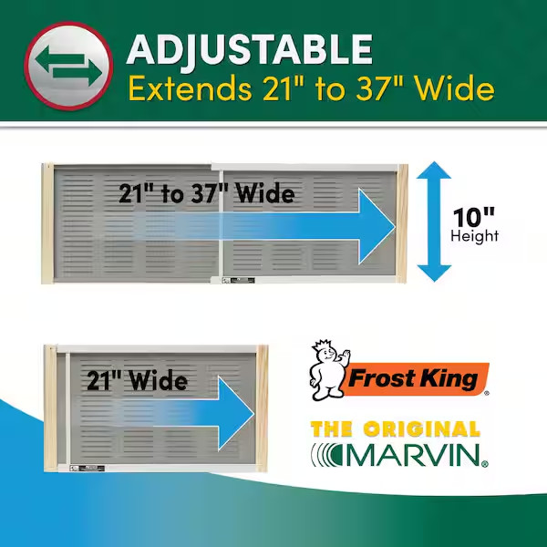 Adjustable Vented Metal Window Mesh Bug Screen Ventilator Sliding Louver 10"x37"
