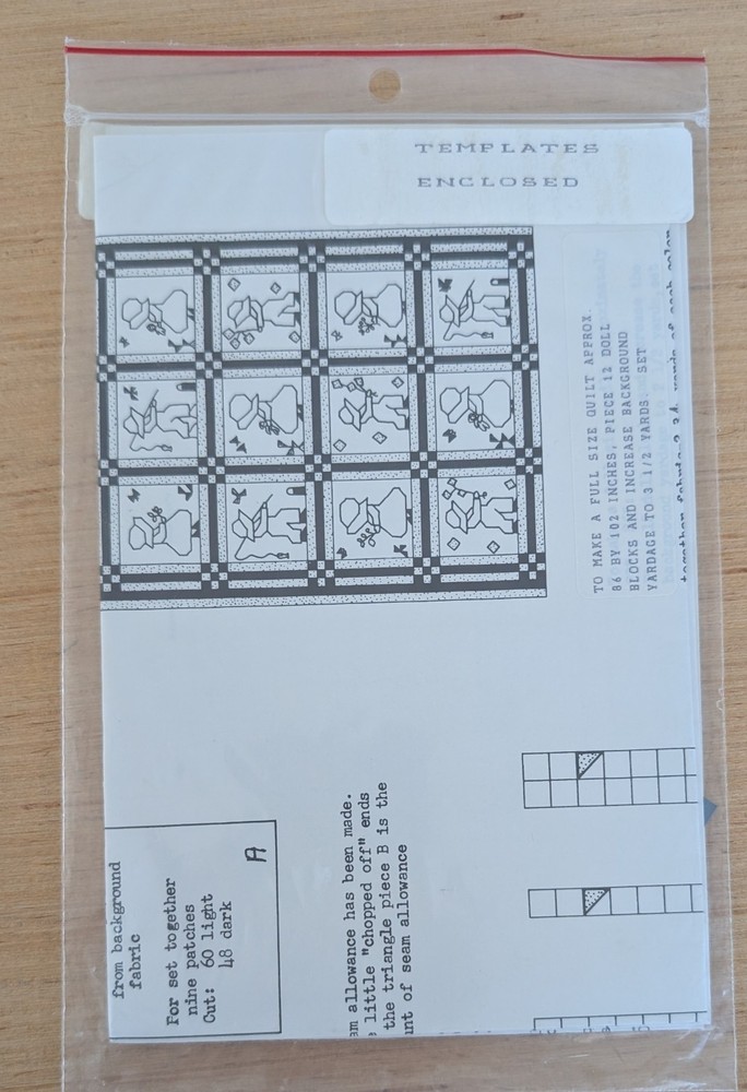 Pieced Dutch Dolls Quilt Pattern by Grace Caudill Uncut